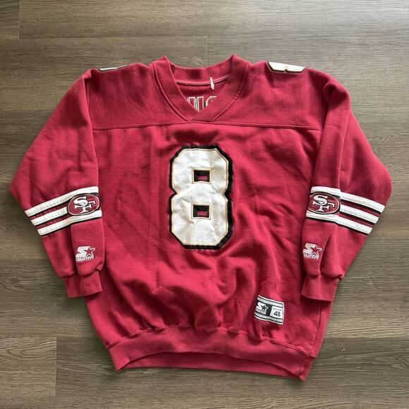 VTG San Francisco 49ers Steve Young Crewneck Sweatshirt Jersey Starter Men's 48 - Picture 1 of 8